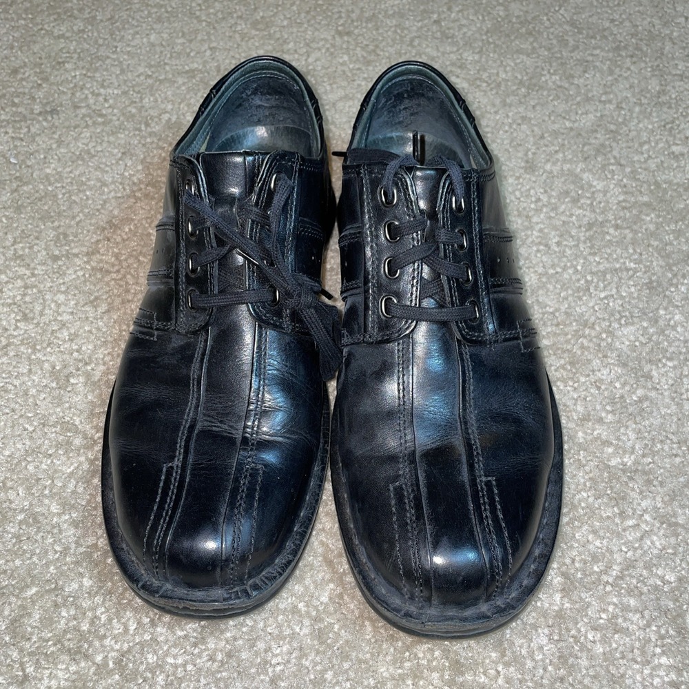Clarks 70851 Black Leather‎ Touareg Vibe Lace Up Oxfords Men's Size 9 1/2